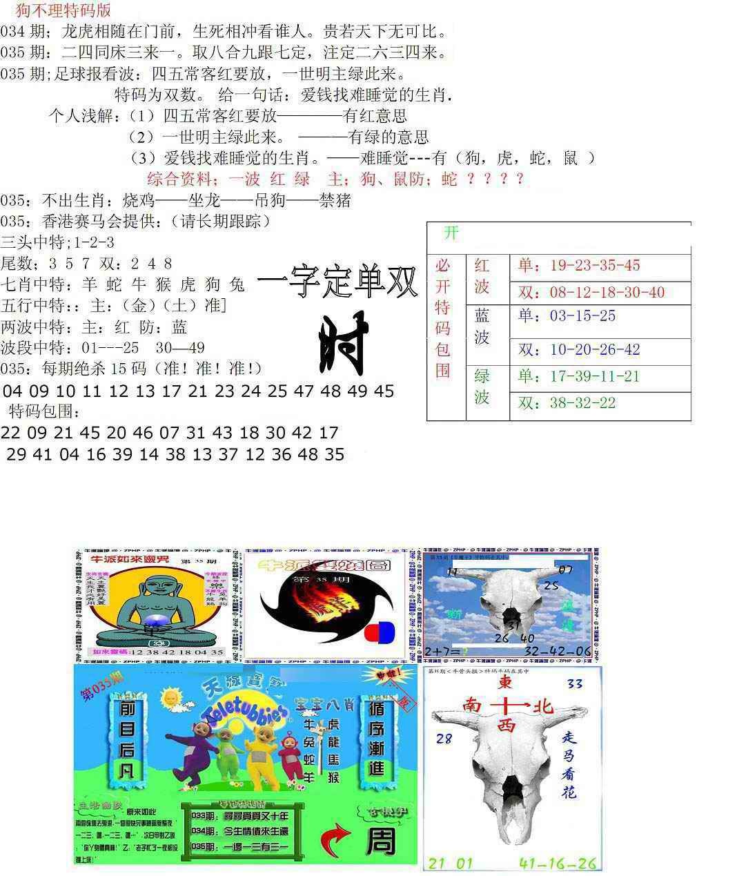 035期狗不理特码报[图]